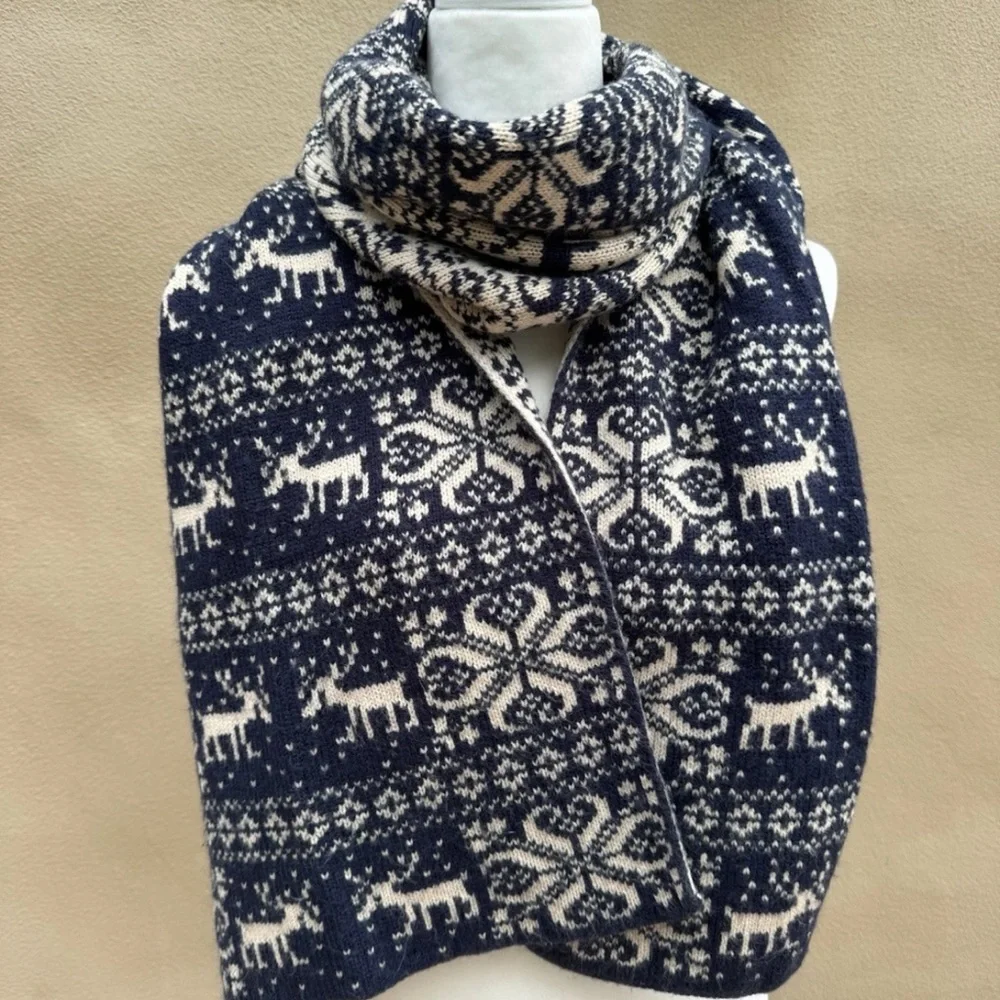 🔥FAIR ISLE Nordic Large Reversible scarf STUNNING! Price Firm!